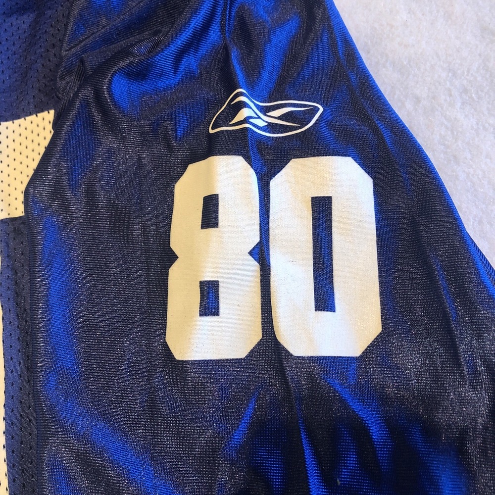 Jeremy Shockey Jersey NY Giants Reebok NFL Size 2XL Number 80 Blue Short Sleeve - Picture 8 of 12